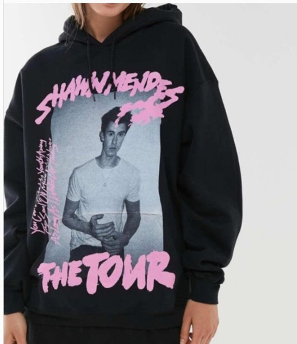 Shawn Mendez The Tour LS Black Unisex Hoodie "Youth" - Size Large